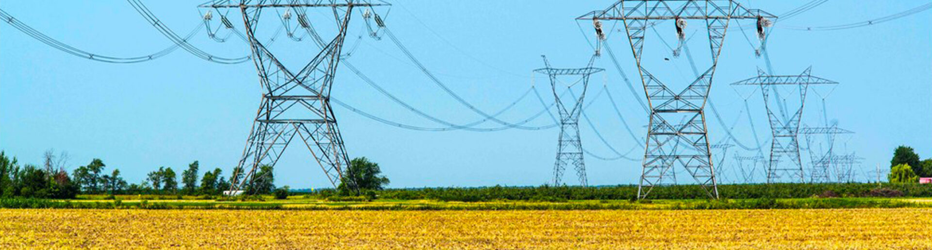 Electric lines in a field utilities