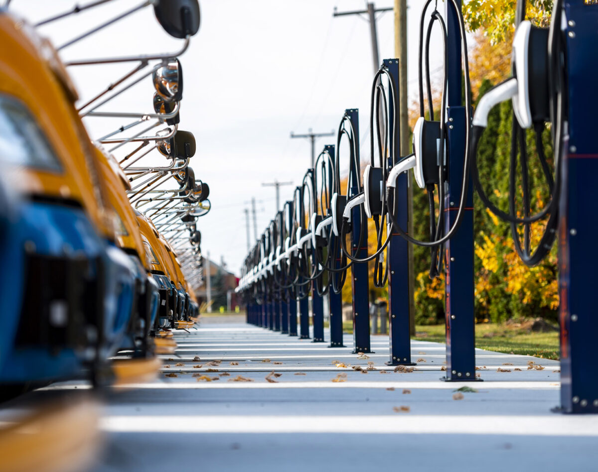 School bus fleet charging Polara